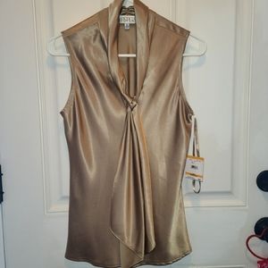 Golden Sleeveless Blouse